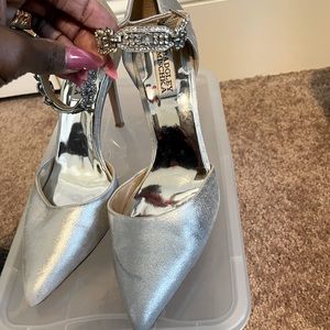 Badgley Mischka Silver Heels